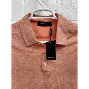 NWT Bugatchi Heather Tangerine Cotton Casual Polo Shirt / Men's Medium